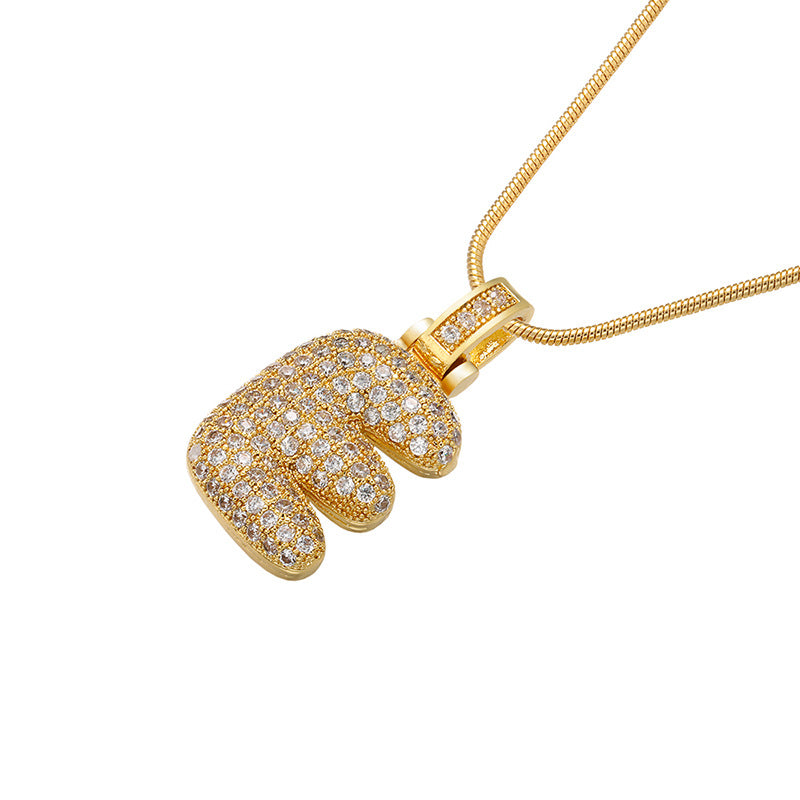 12-26 pcs/lot CZ Paved Gold Silver Initial Alphabet Necklace Necklaces Charms Beads Beyond