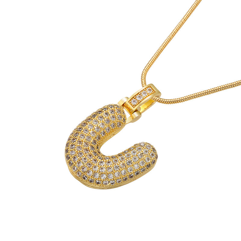12-26 pcs/lot CZ Paved Gold Silver Initial Alphabet Necklace Necklaces Charms Beads Beyond