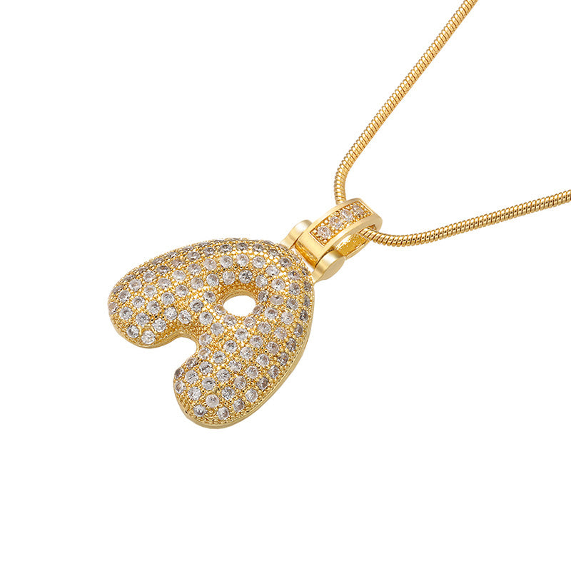 12-26 pcs/lot CZ Paved Gold Silver Initial Alphabet Necklace Necklaces Charms Beads Beyond