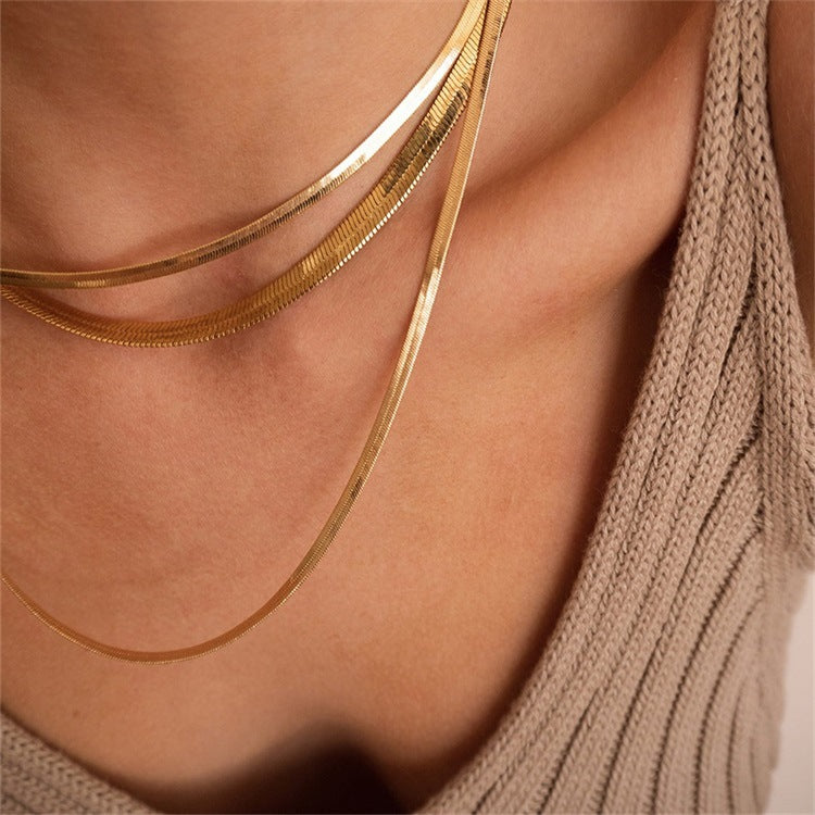 10pcs/lot 2.5/3/4/5mm Adjustable Gold Plated Stainless Steel Snake Chain Necklaces Women Bracelets Charms Beads Beyond