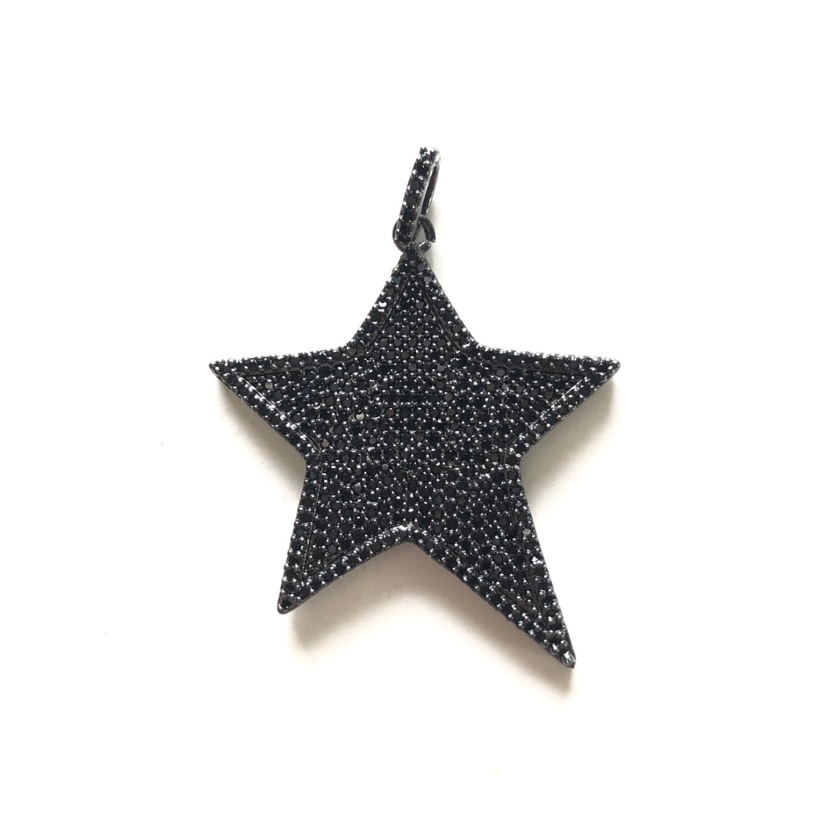 5-10pcs/lot 42*36mm CZ Paved Large Size Star Charm Pendants Black on Black CZ Paved Charms Large Sizes Sun Moon Stars Charms Beads Beyond