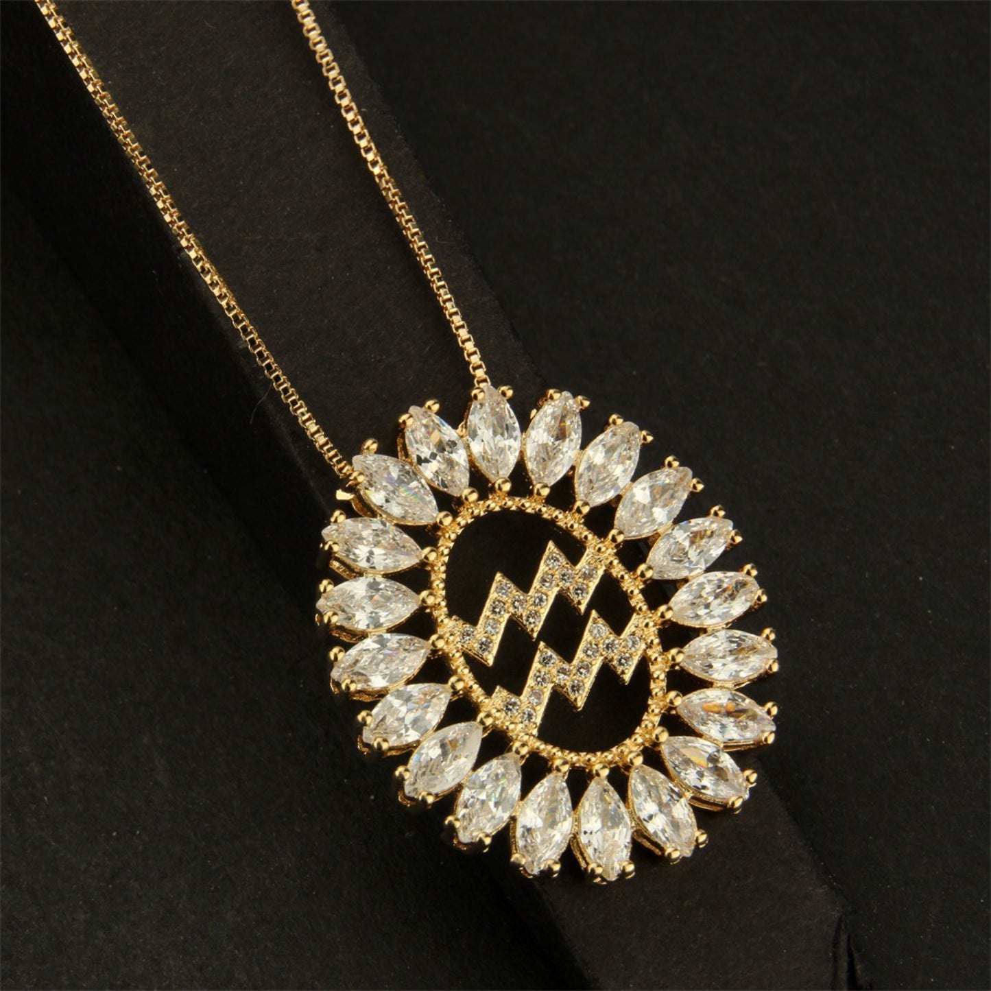 12pcs/lot 25.5*30.5mm CZ Paved Zodiac Necklace-Gold Necklaces Charms Beads Beyond