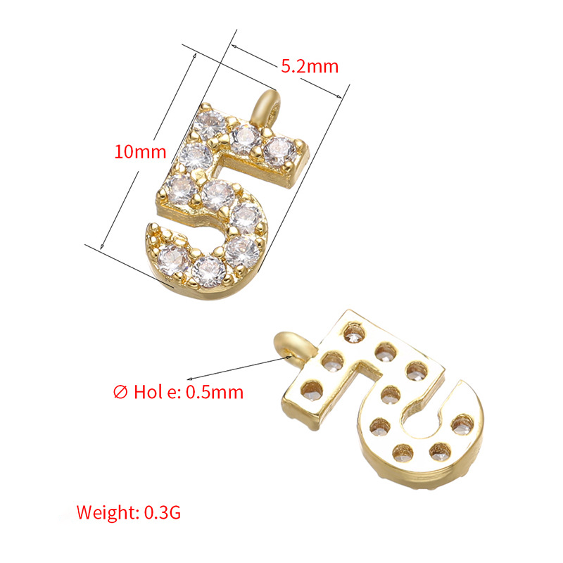 10pcs/lot 10*5.2mm Small Size CZ Paved Number Charms CZ Paved Charms Initials & Numbers Charms Beads Beyond