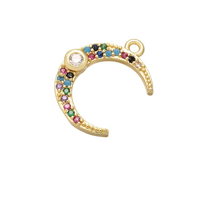 20pcs/lot Multicolor CZ Paved Rainbow and Moon Mix Charms Set Model D CZ Paved Charms Colorful Zirconia Sun Moon Stars Charms Beads Beyond