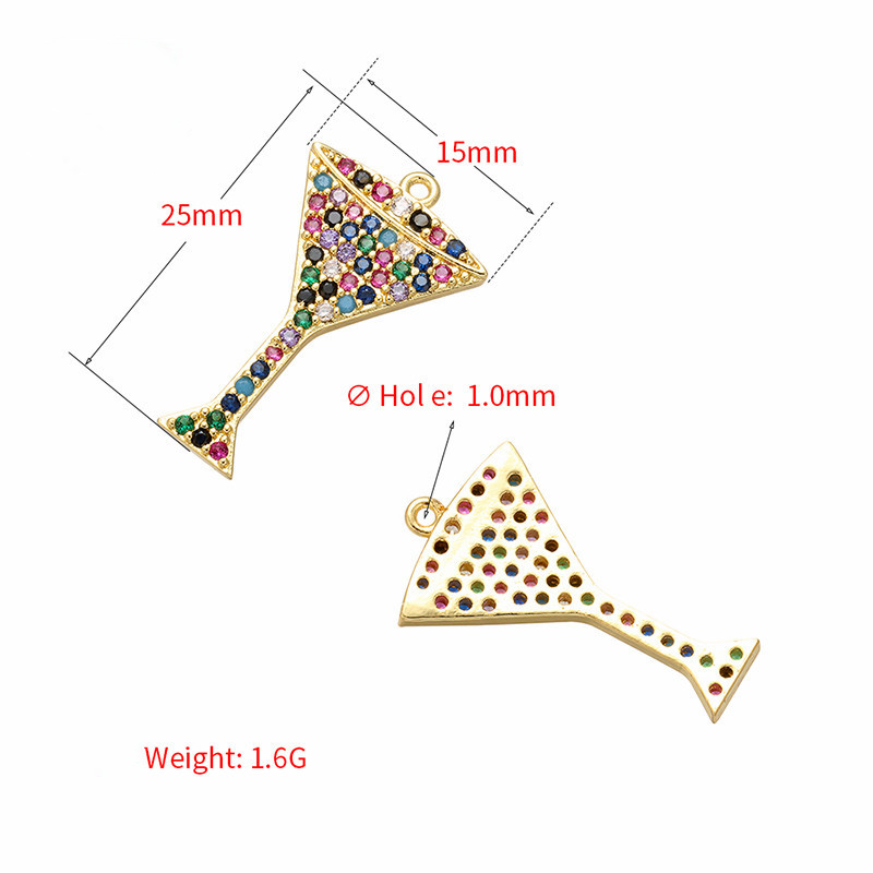 10pcs/lot Multicolor CZ Paved Insect Rainbow Wine Glass Charms CZ Paved Charms Colorful Zirconia Fashion Charms Beads Beyond