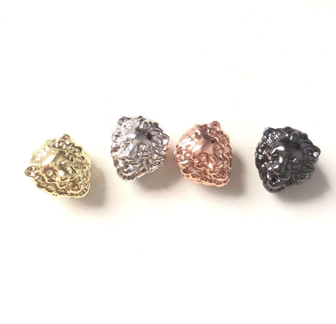 10-20pcs/lot Gold Plated Copper Lion Spacers Mix Colors CZ Paved Spacers Animal Spacers Charms Beads Beyond