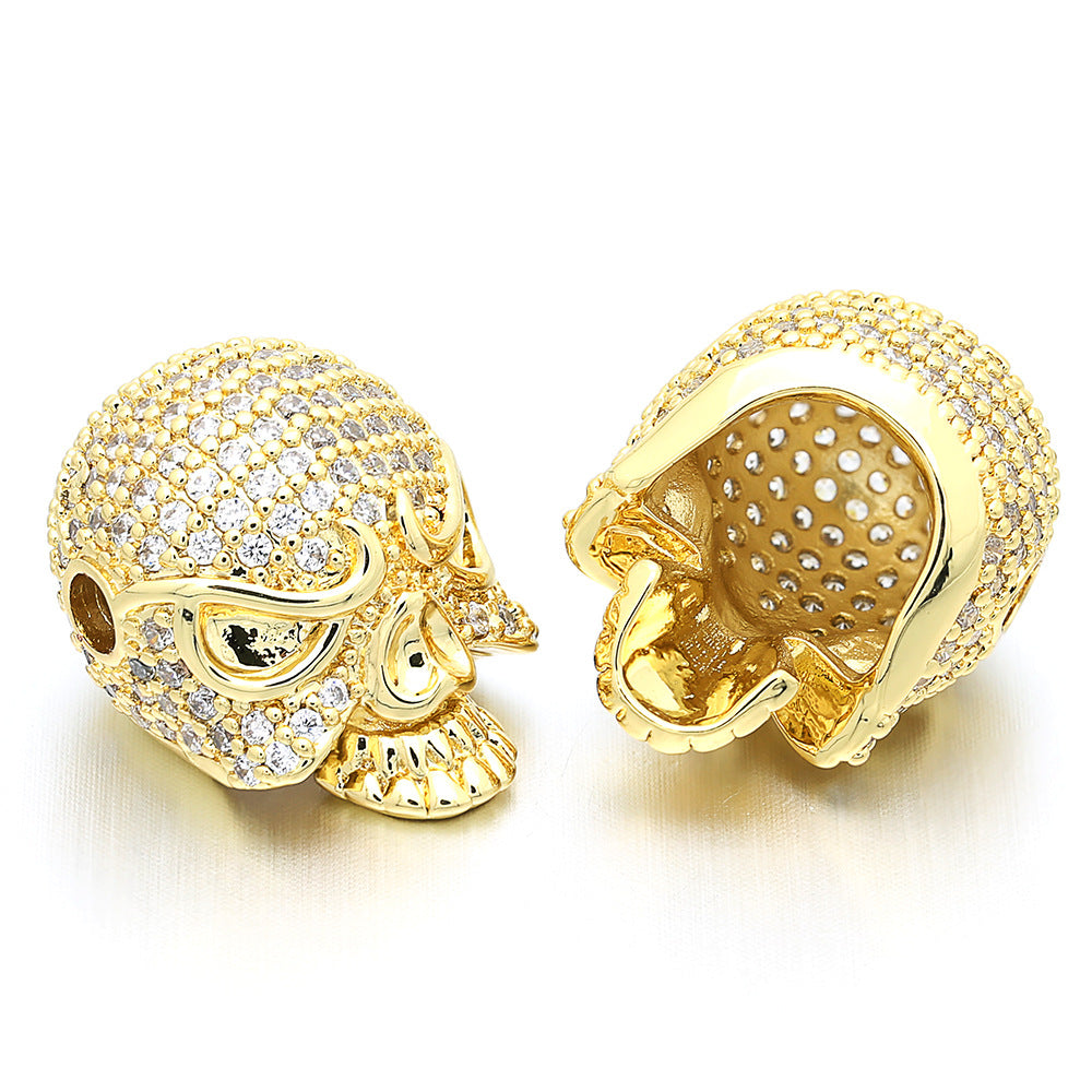 10pcs/lot 20*15mm CZ Paved Skull Centerpiece Spacers Mix Color CZ Paved Spacers Skull Spacers Charms Beads Beyond