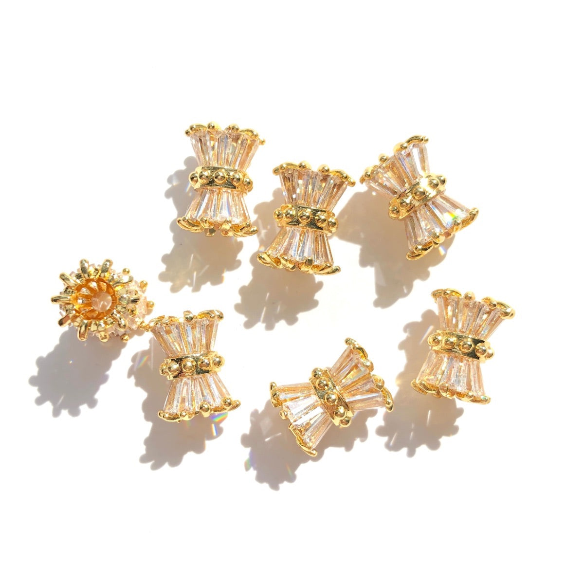 10pcs/lot 11.5*9mm CZ Paved Hourglass Spacers Gold CZ Paved Spacers Hourglass Beads New Spacers Arrivals Charms Beads Beyond