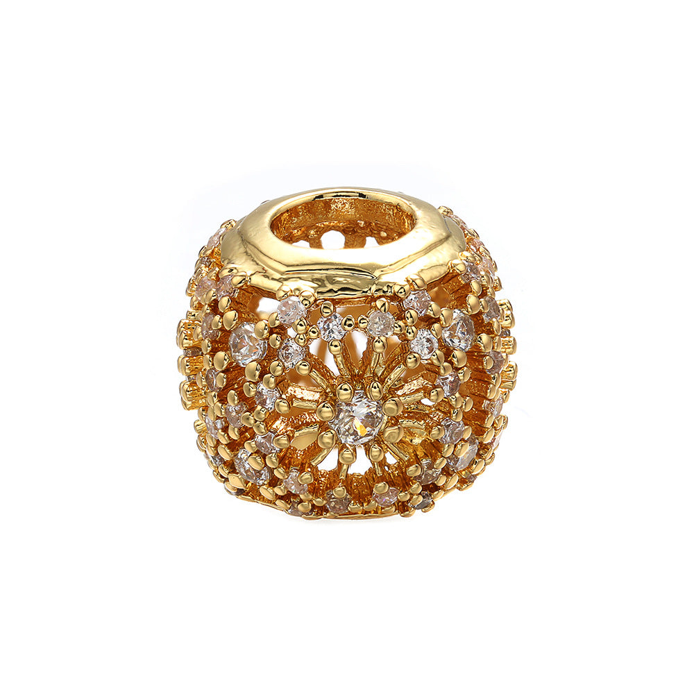 20pcs/lot 12*10mm CZ Paved Hollow Ball Spacers Gold CZ Paved Spacers Ball Beads Charms Beads Beyond