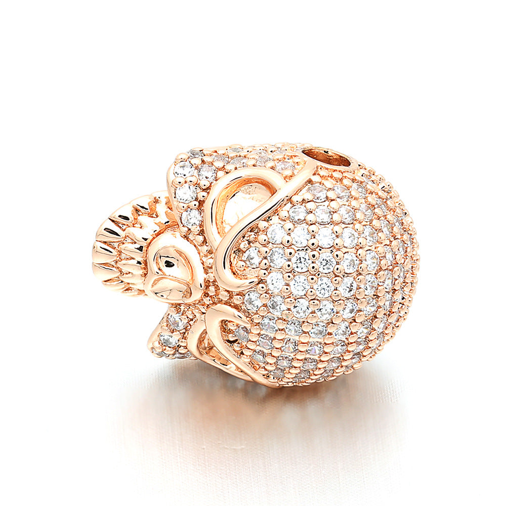 10pcs/lot 20*15mm CZ Paved Skull Centerpiece Spacers Rose Gold CZ Paved Spacers Skull Spacers Charms Beads Beyond