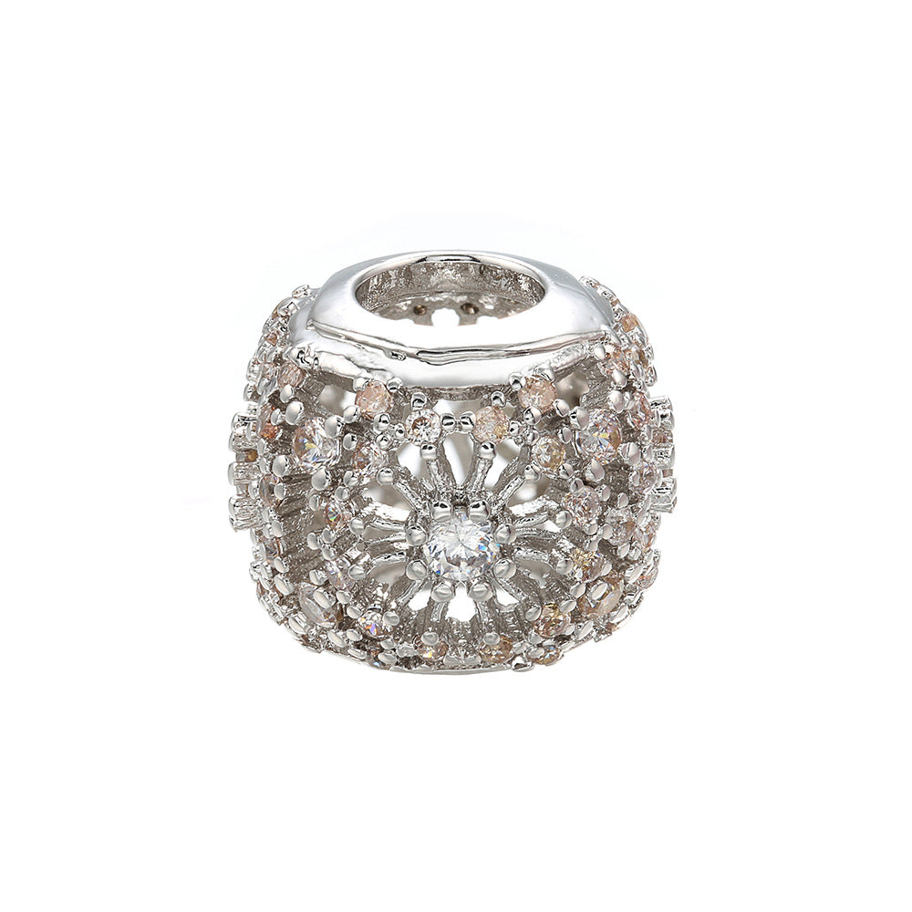 20pcs/lot 12*10mm CZ Paved Hollow Ball Spacers Silver CZ Paved Spacers Ball Beads Charms Beads Beyond