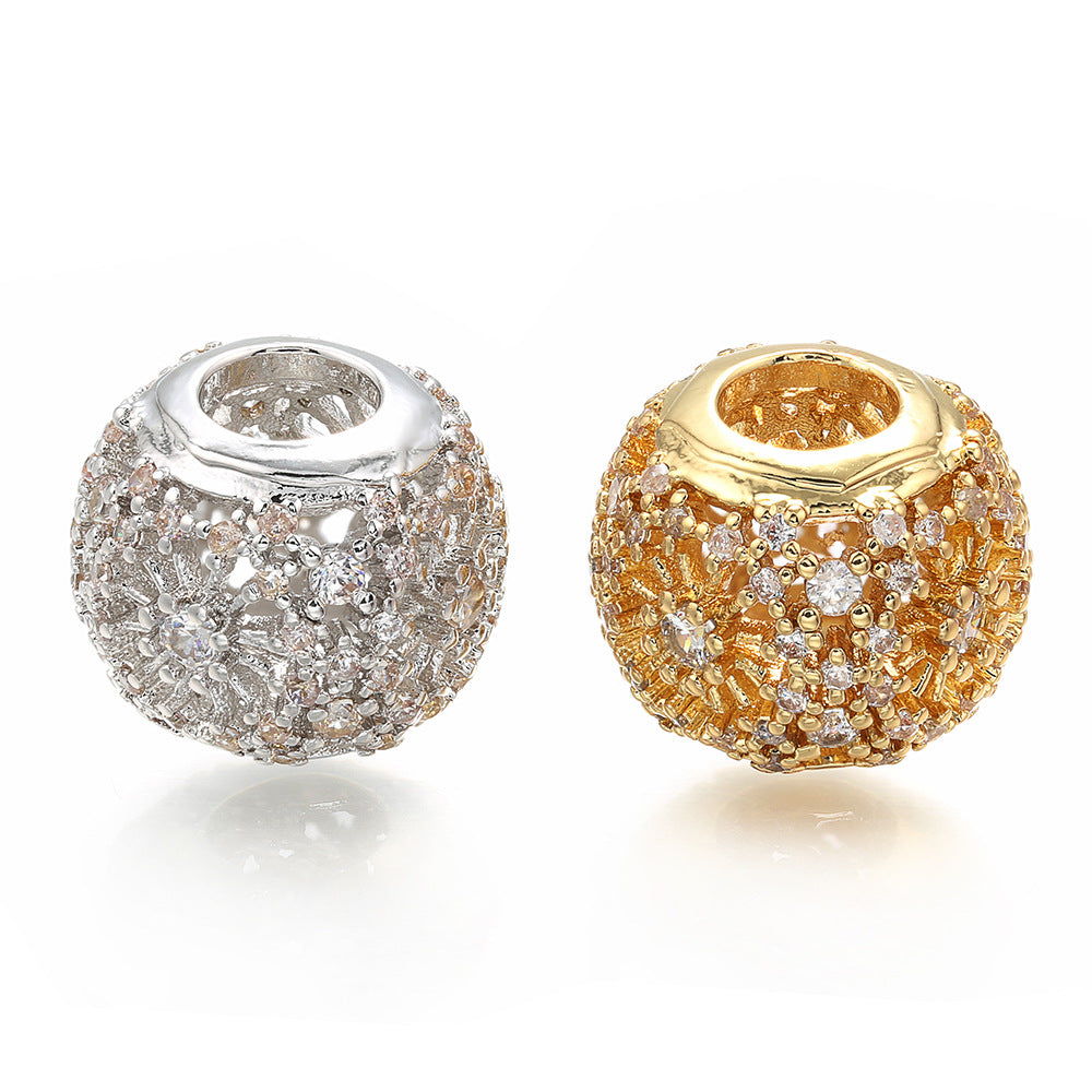 20pcs/lot 12*10mm CZ Paved Hollow Ball Spacers Mix Colors CZ Paved Spacers Ball Beads Charms Beads Beyond