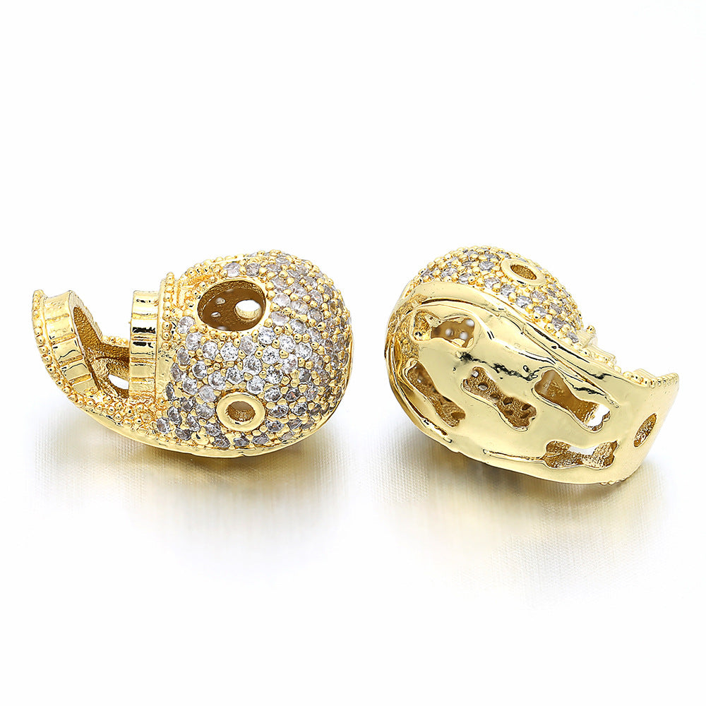 10pcs/lot 11*17mm CZ Paved Skull Centerpiece Spacers CZ Paved Spacers Skull Spacers Charms Beads Beyond