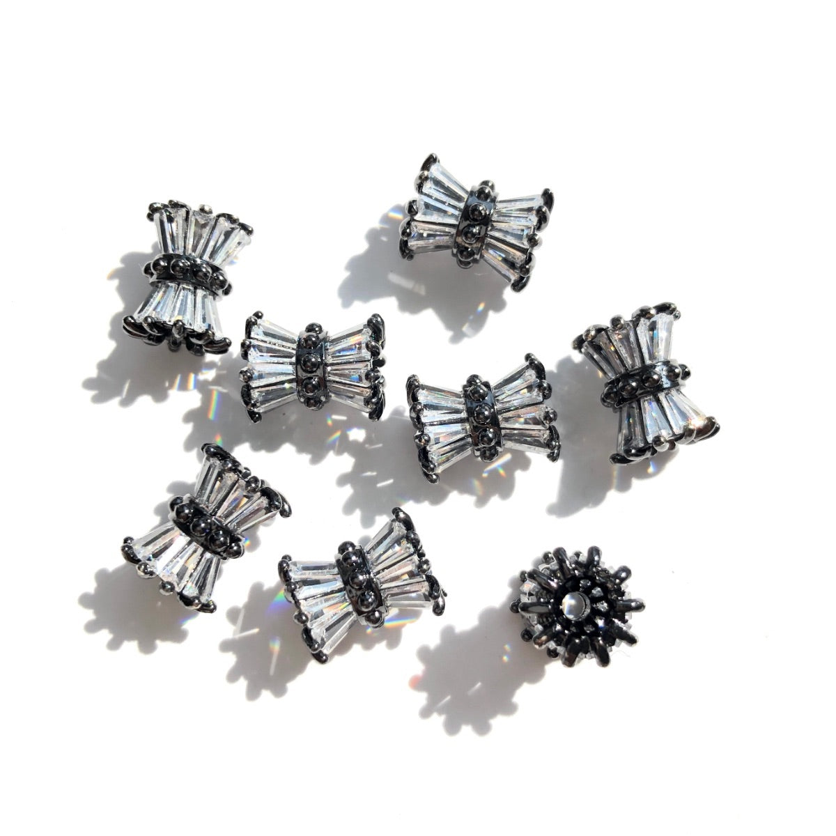 10pcs/lot 11.5*9mm CZ Paved Hourglass Spacers Black CZ Paved Spacers Hourglass Beads New Spacers Arrivals Charms Beads Beyond