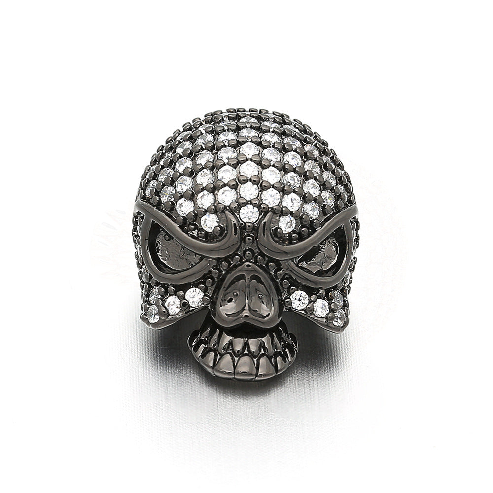 10pcs/lot 20*15mm CZ Paved Skull Centerpiece Spacers Black CZ Paved Spacers Skull Spacers Charms Beads Beyond
