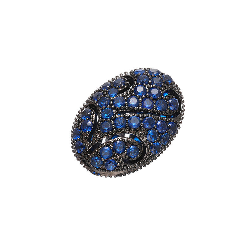 10pcs/lot 16*12mm Multicolor CZ Paved Oval Centerpiece Spacers Blue CZ Paved Spacers Colorful Zirconia Oval Spacers Charms Beads Beyond