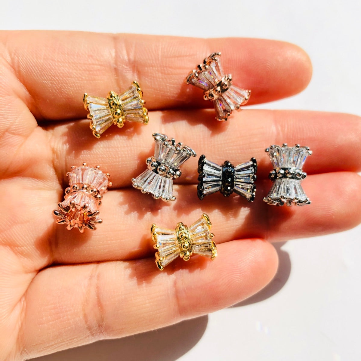 10pcs/lot 11.5*9mm CZ Paved Hourglass Spacers CZ Paved Spacers Hourglass Beads New Spacers Arrivals Charms Beads Beyond