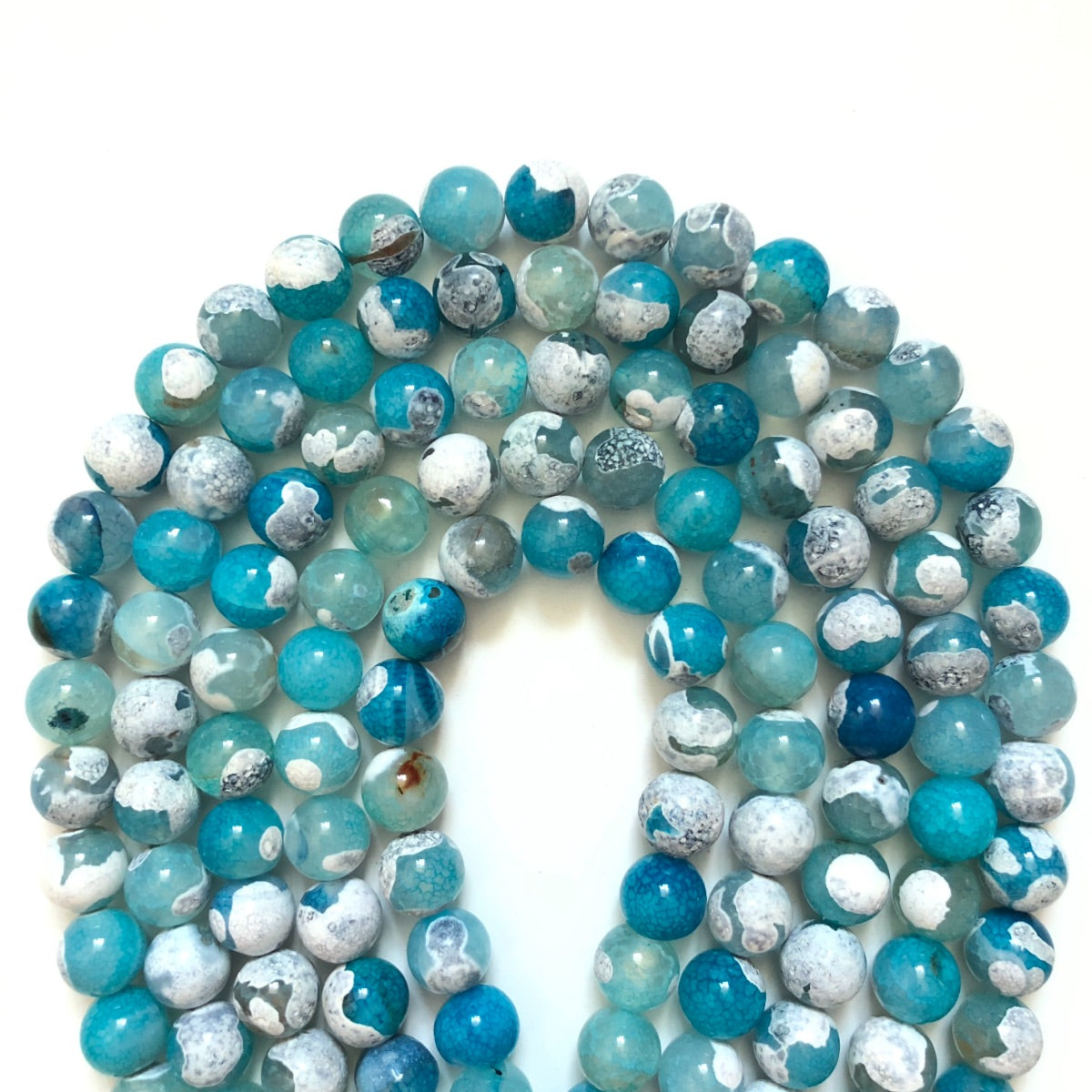 2 Strands/lot 10mm Light Blue Round Fire Agate Stone Beads Stone Beads New Beads Arrivals Round Agate Beads Charms Beads Beyond