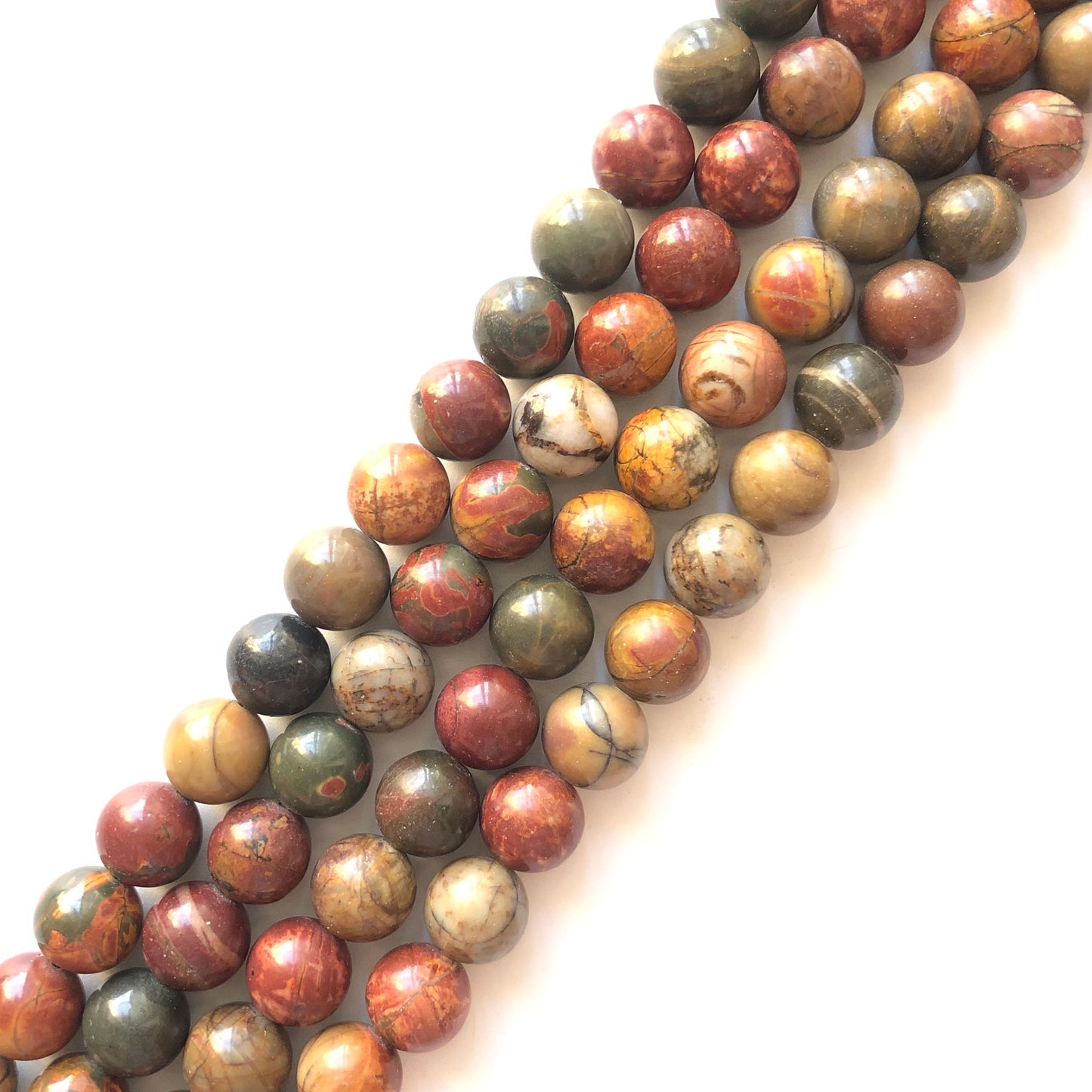 2 Strands/lot 10mm Red Picasso Jasper Stone Round Beads Stone Beads Jasper Beads Charms Beads Beyond
