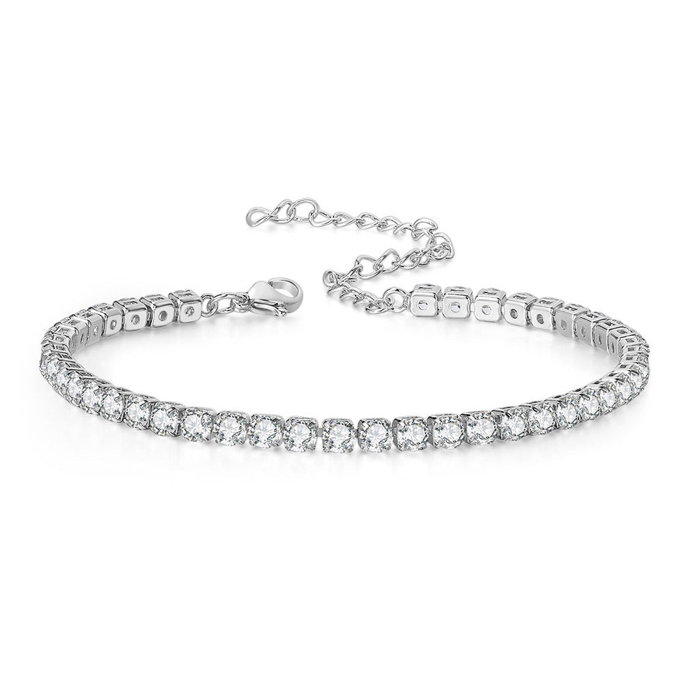 10pcs/lot Gold Plated 2.5 & 4 mm CZ Paved Adjustable Tennis Anklet 4mm CZ Silver Women Bracelets Charms Beads Beyond