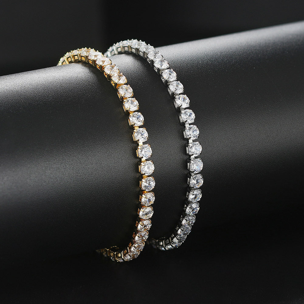 10pcs/lot Gold Plated 2.5 & 4 mm CZ Paved Adjustable Tennis Anklet 4mm CZ Mix Colors Women Bracelets Charms Beads Beyond