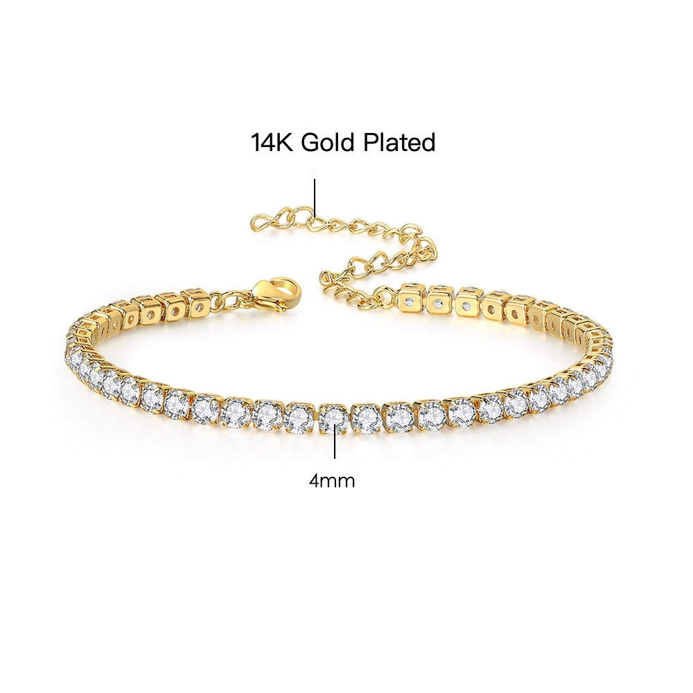 10pcs/lot Gold Plated 2.5 & 4 mm CZ Paved Adjustable Tennis Anklet Women Bracelets Charms Beads Beyond