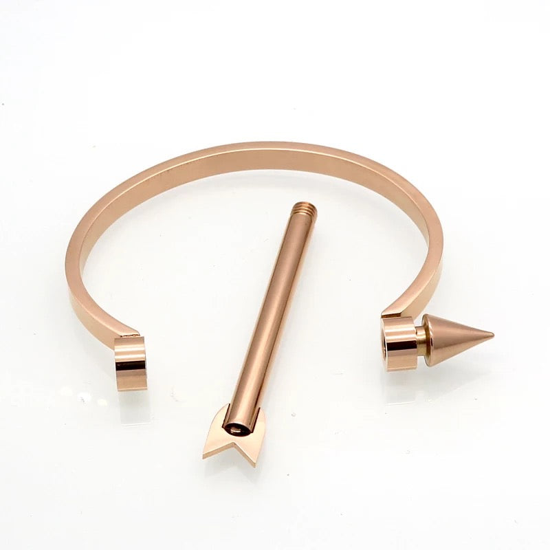 5pcs/lot Stainless Steel Crew Bangle for Women & Men Rose Gold-5pcs Women & Men Bracelets Charms Beads Beyond