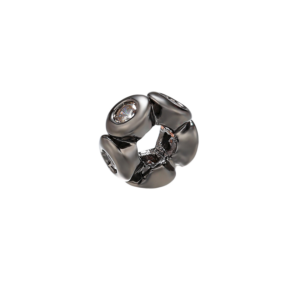50pcs/lot CZ Paved Flower Centerpiece Spacers Black CZ Paved Spacers Flower Spacers Charms Beads Beyond