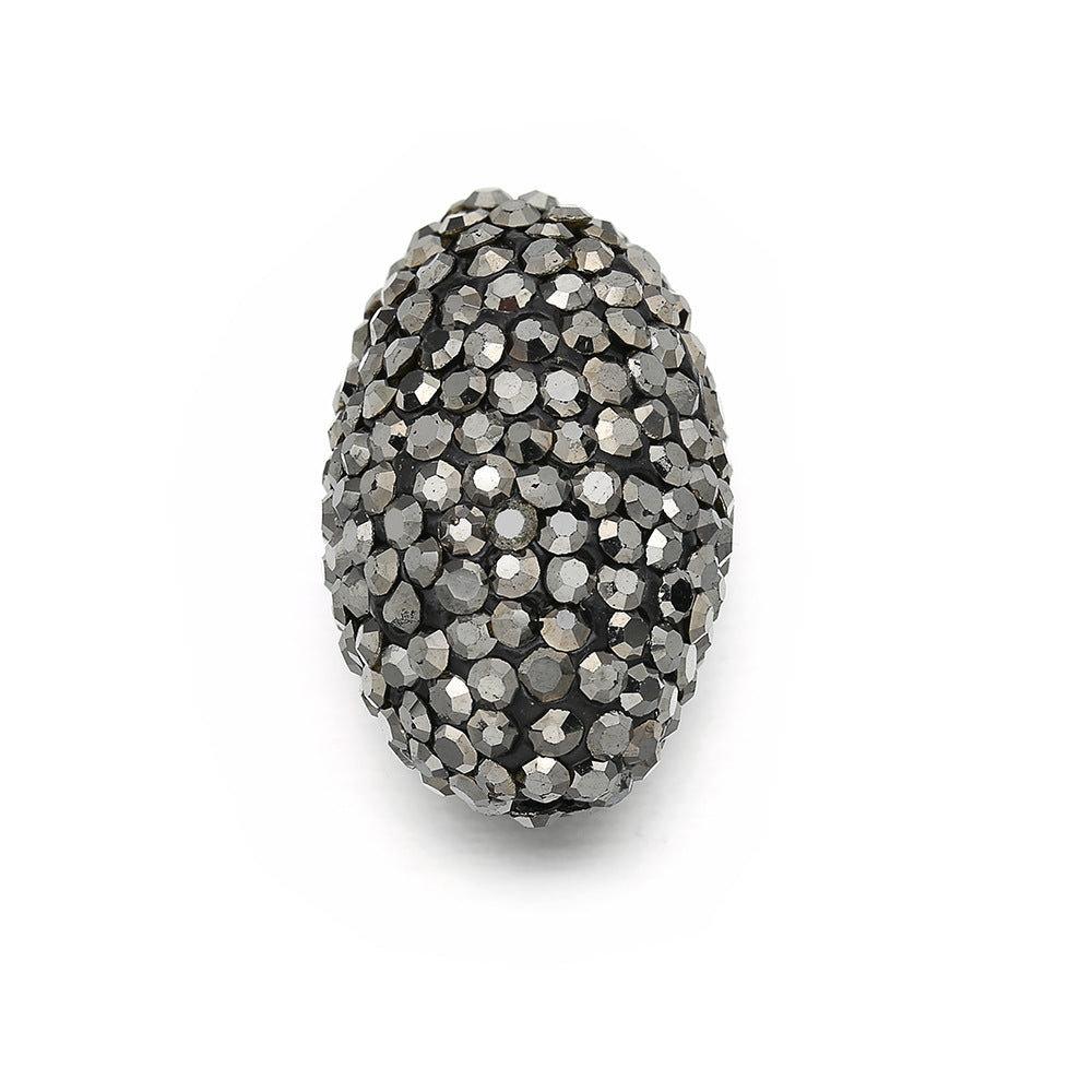 20pcs/lot CZ Paved Gunmetal Oval Spacers CZ Paved Spacers Oval Spacers Charms Beads Beyond