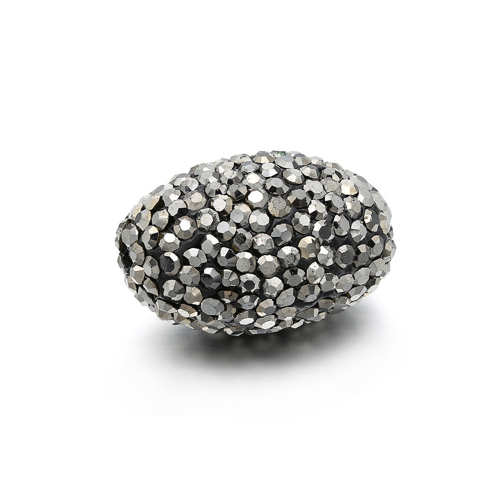 20pcs/lot CZ Paved Gunmetal Oval Spacers Gunmetal CZ Paved Spacers Oval Spacers Charms Beads Beyond