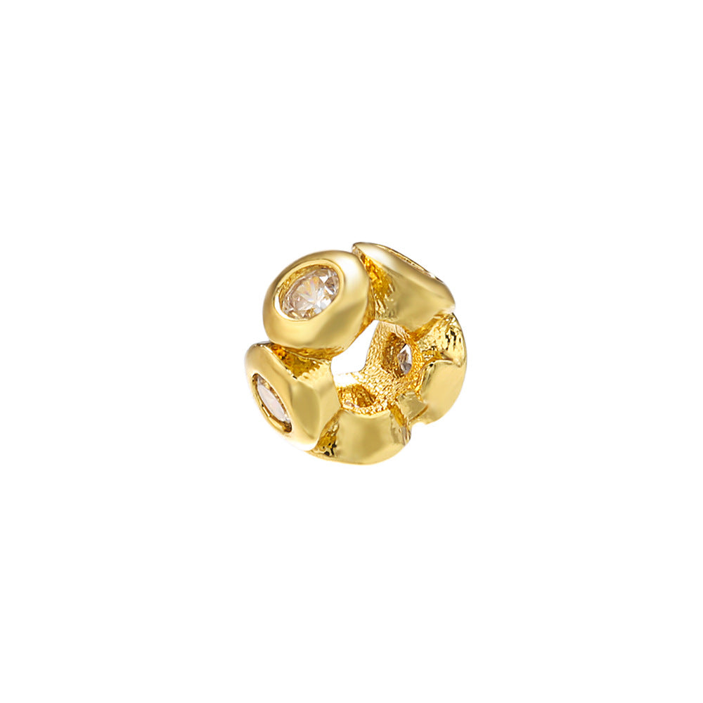 50pcs/lot CZ Paved Flower Centerpiece Spacers Gold CZ Paved Spacers Flower Spacers Charms Beads Beyond