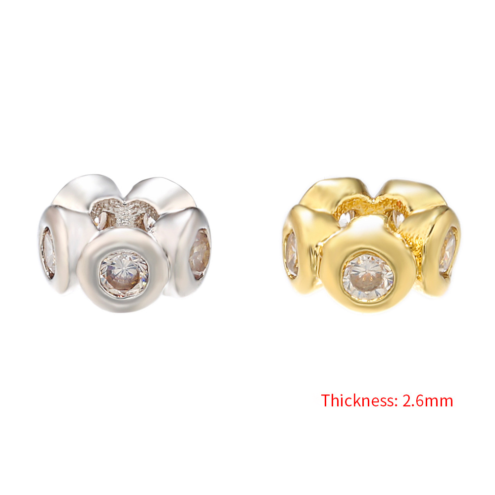 50pcs/lot CZ Paved Flower Centerpiece Spacers CZ Paved Spacers Flower Spacers Charms Beads Beyond