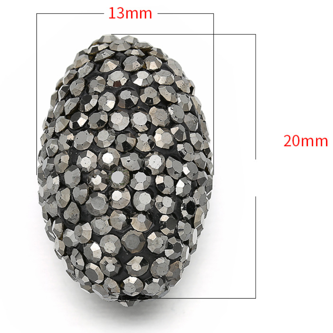 20pcs/lot CZ Paved Gunmetal Oval Spacers CZ Paved Spacers Oval Spacers Charms Beads Beyond