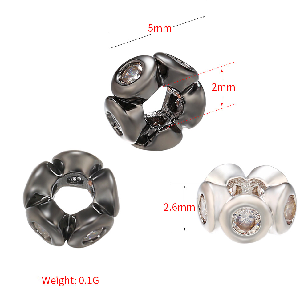 50pcs/lot CZ Paved Flower Centerpiece Spacers CZ Paved Spacers Flower Spacers Charms Beads Beyond