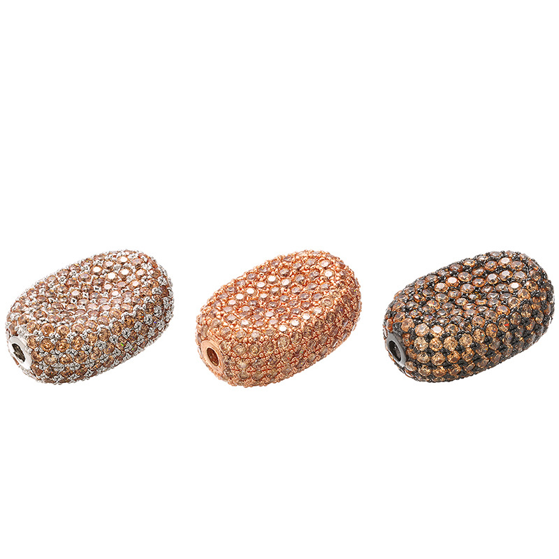 10pcs/lot 19*13mm Champagne CZ Paved Oval Centerpiece Spacers Mix Color CZ Paved Spacers Oval Spacers Charms Beads Beyond