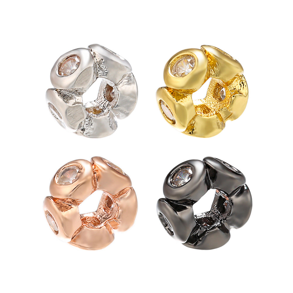 50pcs/lot CZ Paved Flower Centerpiece Spacers Mix Color CZ Paved Spacers Flower Spacers Charms Beads Beyond