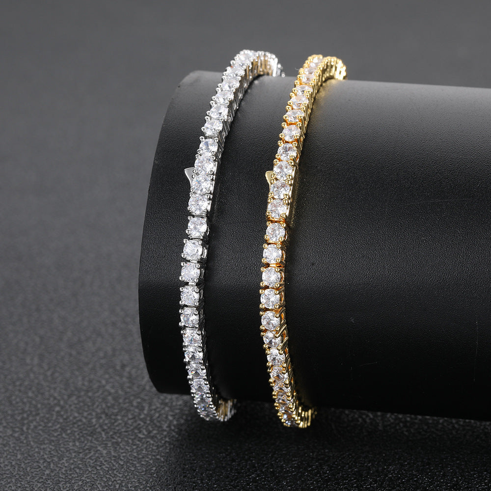 5pcs/lot 3/4/5mm CZ Paved 7inch/8 inch Gold Silver Tennis Bracelets Women Bracelets Charms Beads Beyond