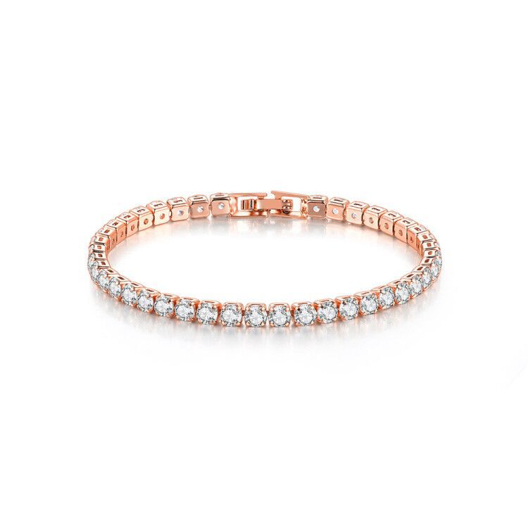 10pcs/lot 2.5-5mm CZ Paved 7 inch Tennis Bracelet Rose Gold Women Bracelets Charms Beads Beyond