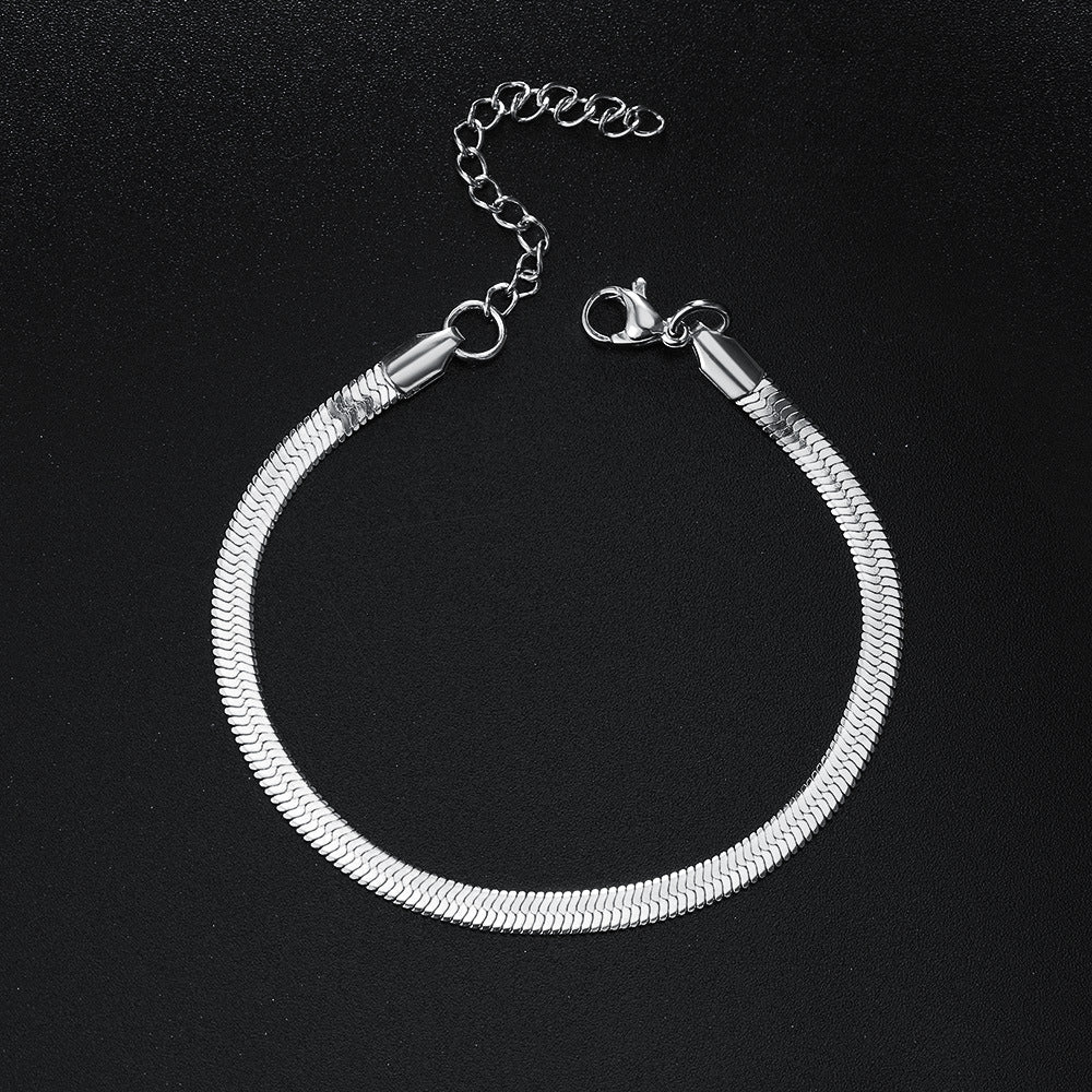 10pcs/lot 3/4/5mm Adjustable Gold Plated Stainless Steel Snake Chain Bracelets Women Bracelets Charms Beads Beyond