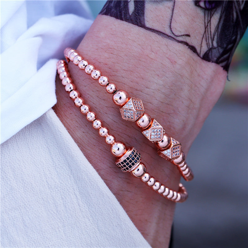 3 sets/lot CZ Paved Octagon Spacer Bracelets for Men Men Bracelets Charms Beads Beyond