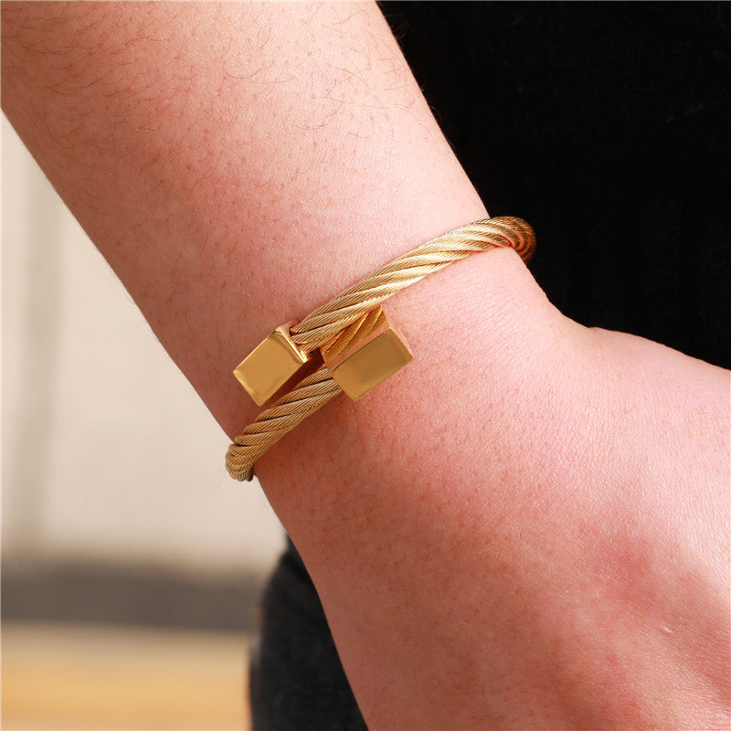 5pcs/lot Fashion Stainless Steel Bangle for Men Men Bracelets Charms Beads Beyond