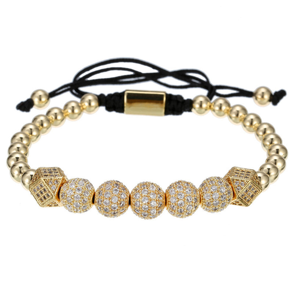2pcs/set CZ Paved Tube Bracelets for Men Men Bracelets Charms Beads Beyond
