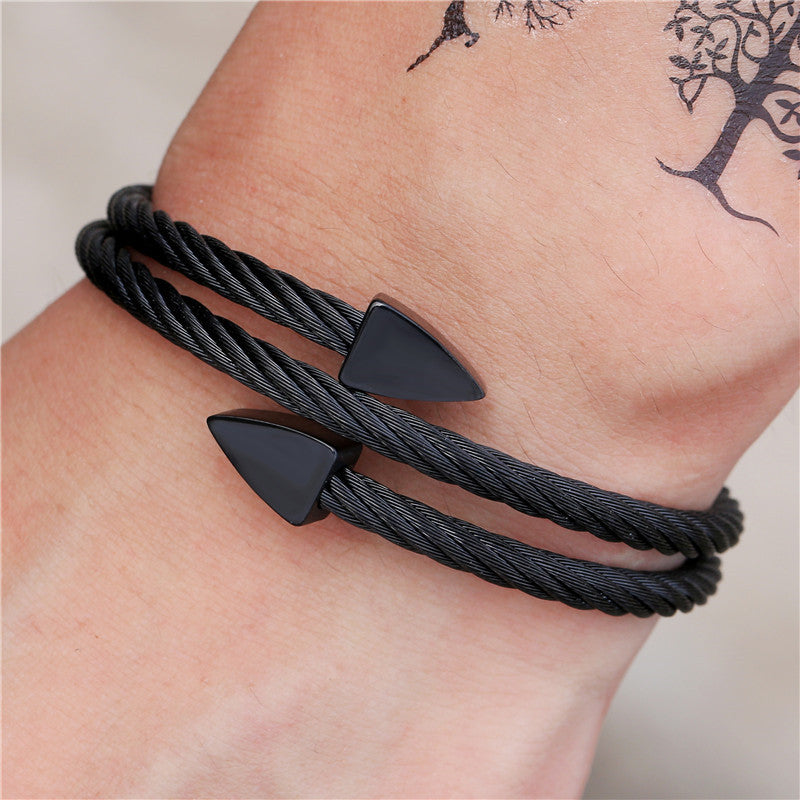5pcs/lot Fashion Stainless Steel Arrow Bangle for Men Men Bracelets Charms Beads Beyond