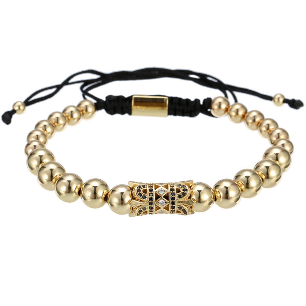 2pcs/set CZ Paved Tube Bracelets for Men Men Bracelets Charms Beads Beyond