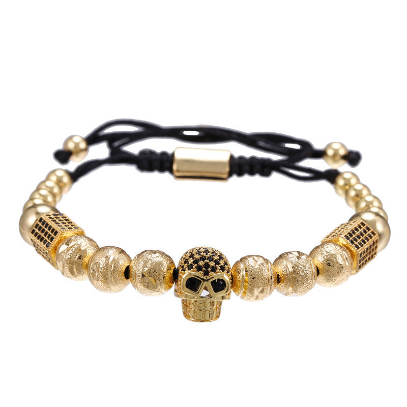 3pcs/set CZ Paved Skull Bracelets for Men Men Bracelets Charms Beads Beyond