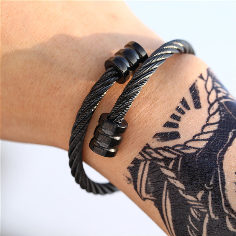 5pcs/lot Fashion Stainless Steel Bangle for Men Men Bracelets Charms Beads Beyond