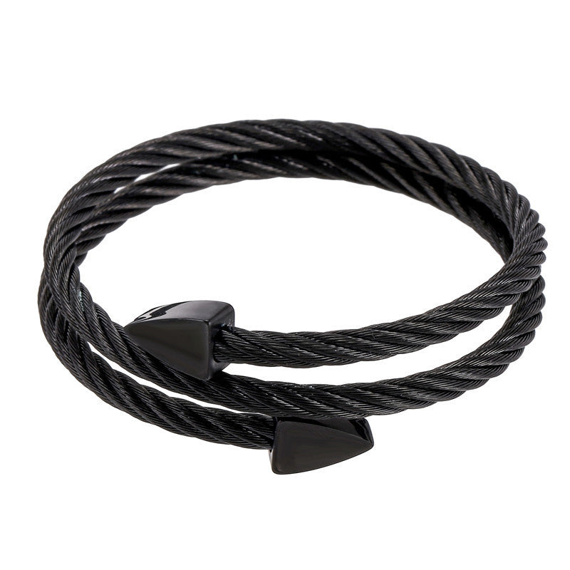 5pcs/lot Fashion Stainless Steel Arrow Bangle for Men Black Men Bracelets Charms Beads Beyond