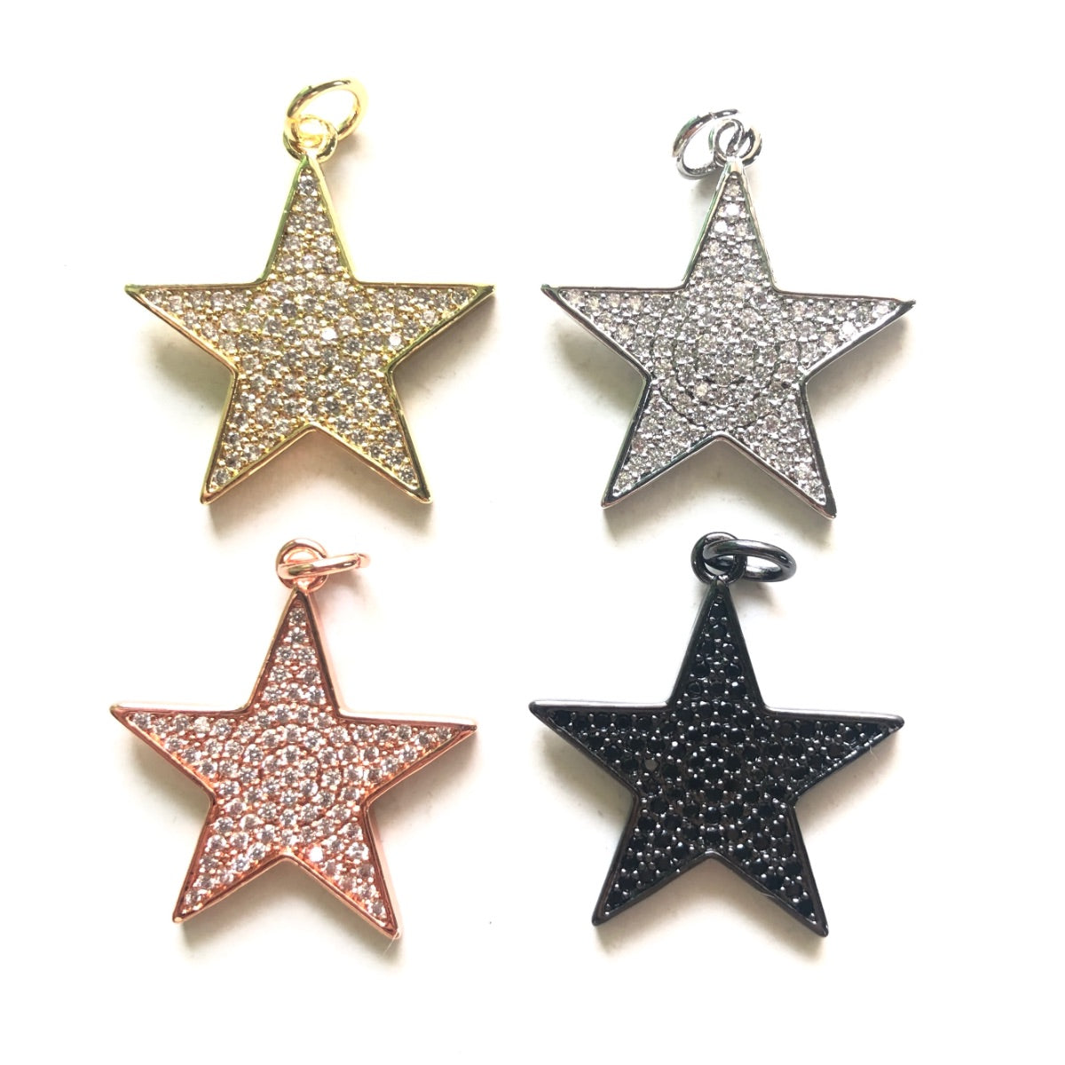 10pcs/lot 26.5*24.5mm CZ Paved Star Charms CZ Paved Charms New Charms Arrivals Sun Moon Stars Charms Beads Beyond