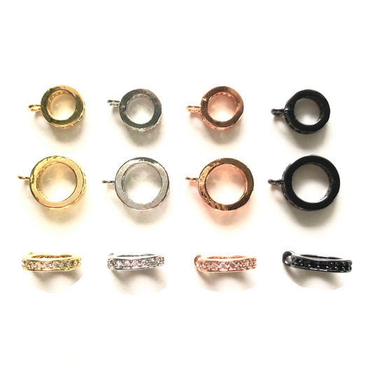 20pcs/lot 8/10mm CZ Paved Bail Spacers CZ Paved Spacers Bail Beads Charms Beads Beyond