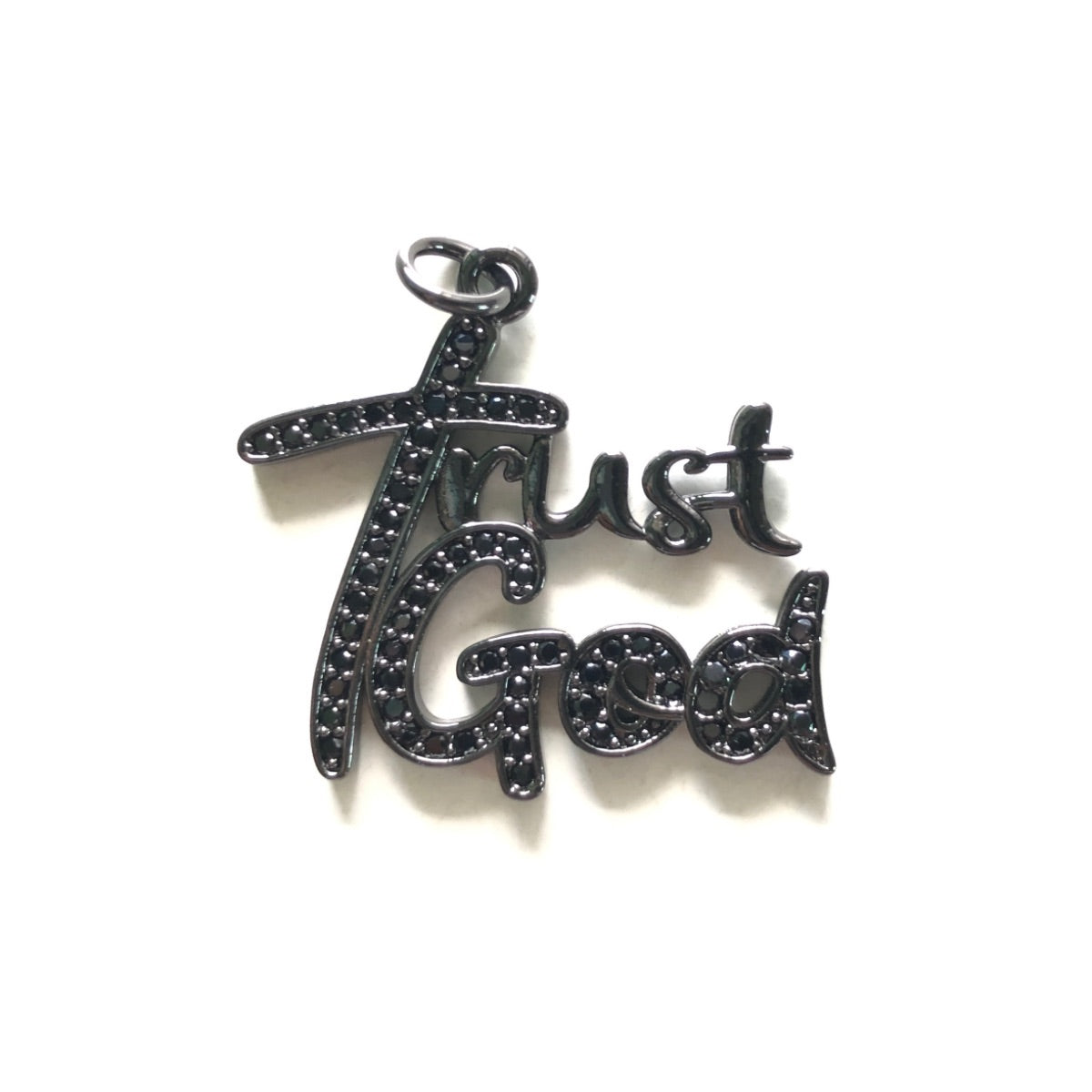 10pcs/lot 32*28mm CZ Pave Trust God Word Charms CZ Paved Charms Christian Quotes New Charms Arrivals Charms Beads Beyond